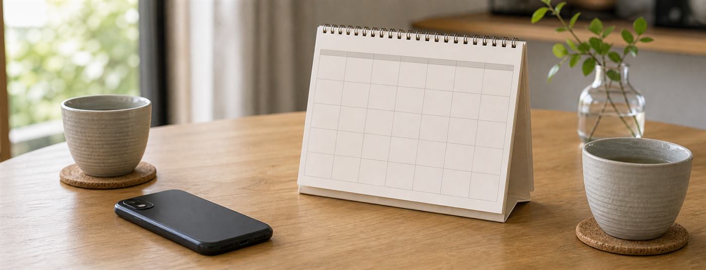 予定表とスマホを前に二股不安が生まれやすいタイミングを整理するイメージ